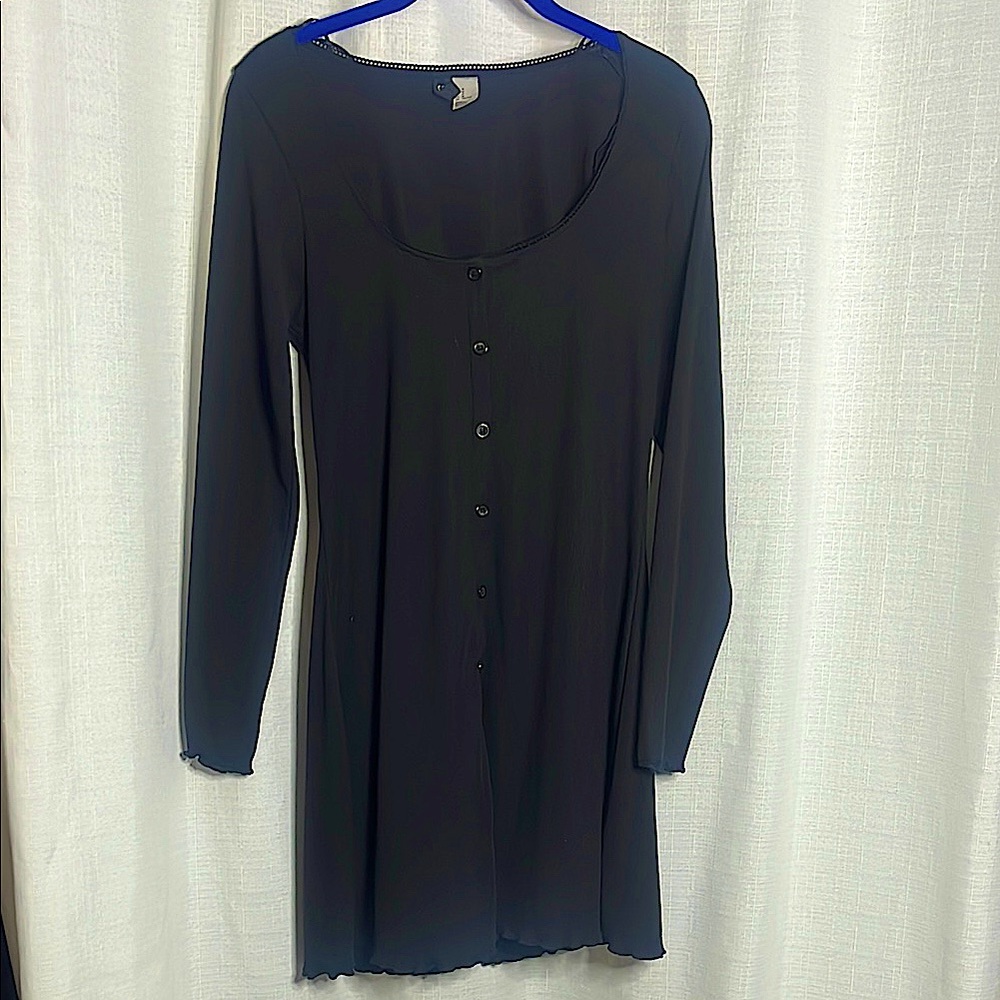 Divided by H&M | Black Lettuce Hem Mini Dress